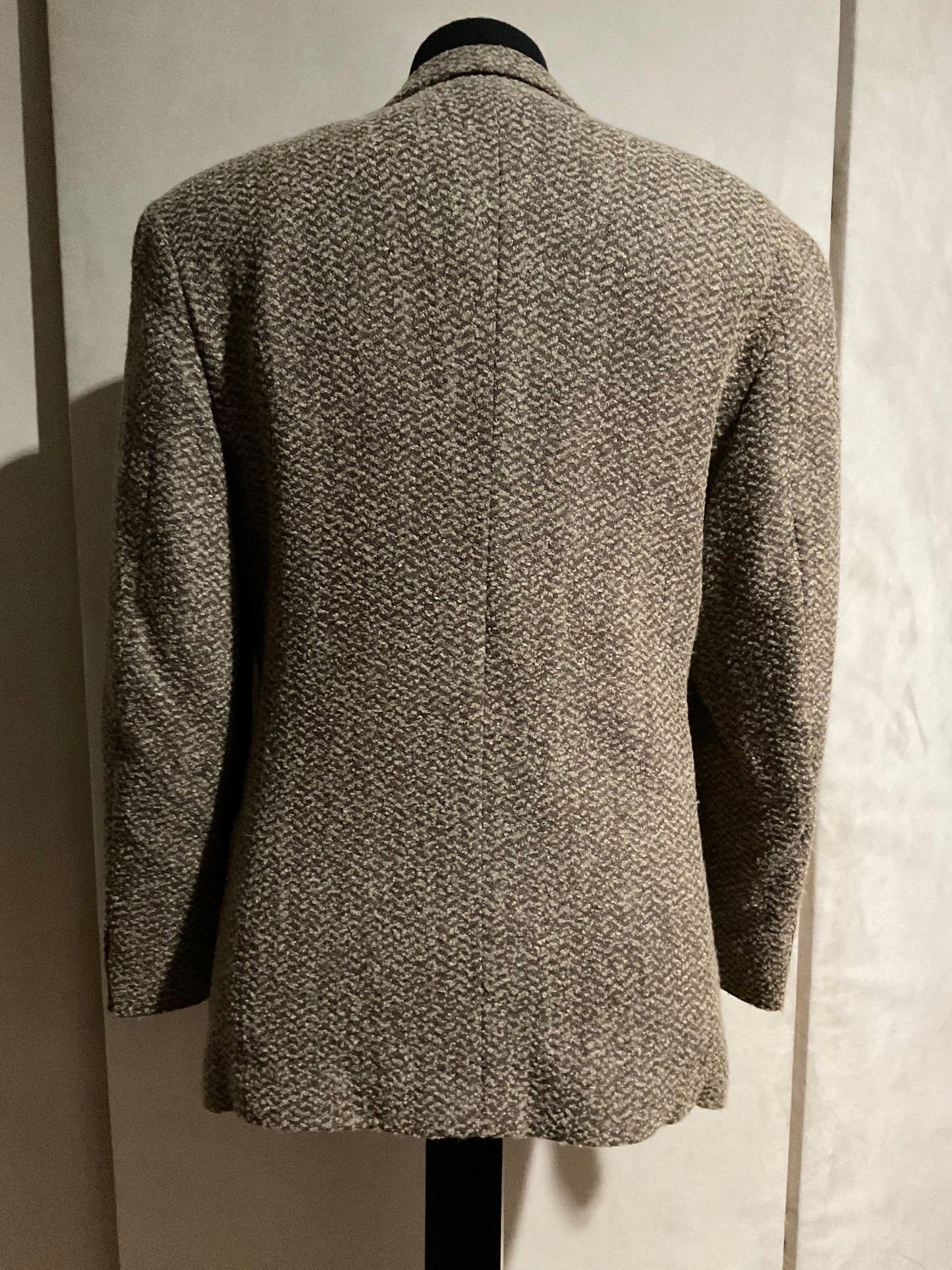 R P SPORT JACKET / BROWN HERRINGBONE BOUCLÉ / 40 REGULAR