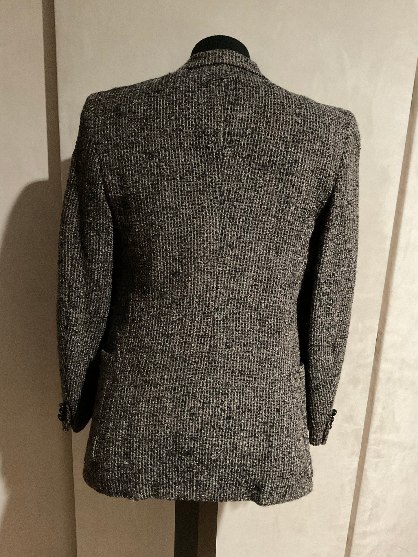 R P SPORT JACKET / BLACK BROWN TAUPE GREY BOUCLÉ / 36 / MADE IN USA