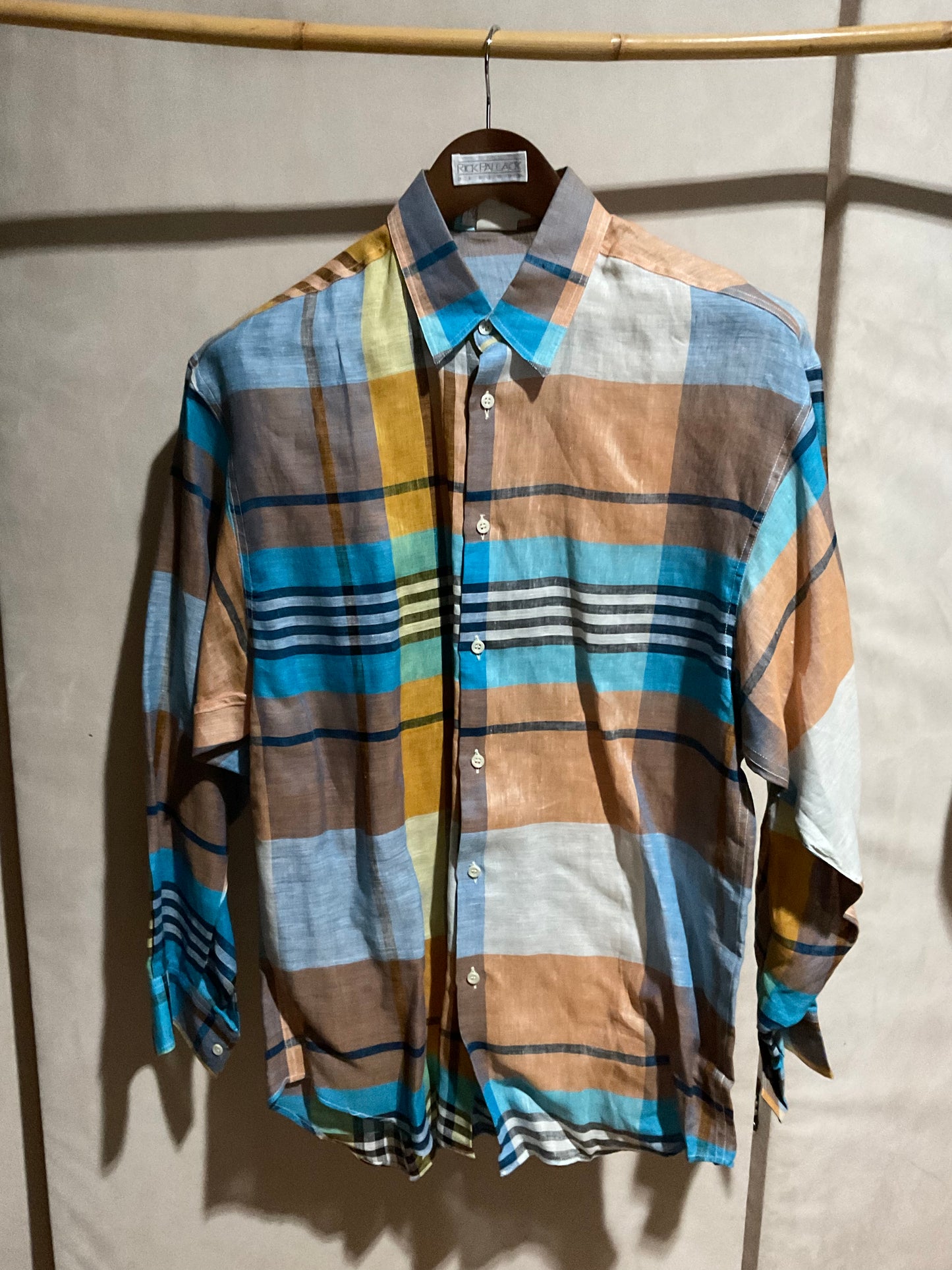 R P SPORT SHIRT / 100% LINEN / NEW / MEDIUM - LARGE / MADE IN ITALY