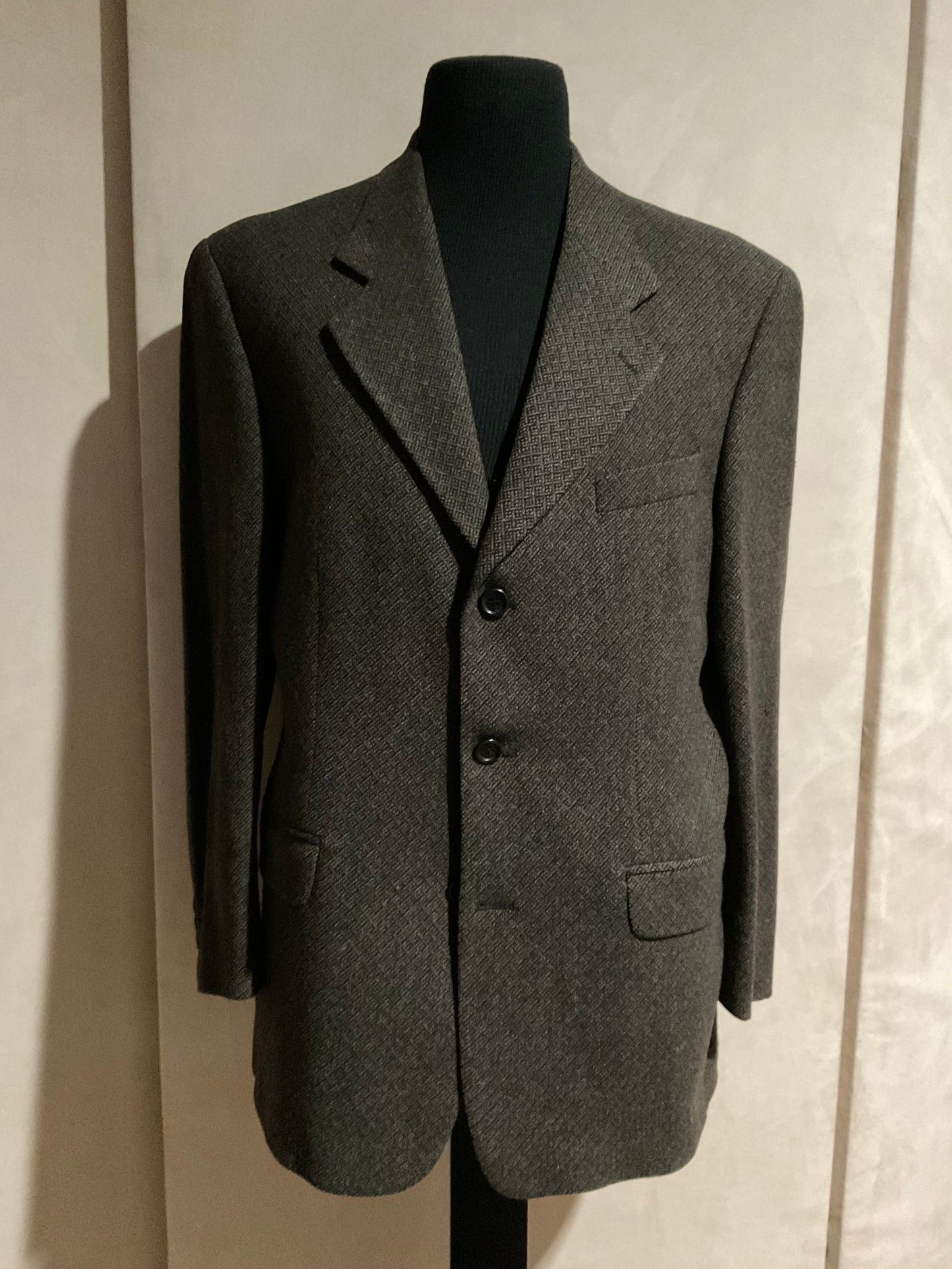 R P SPORT JACKET / BLACK & BROWN WOOL / 40 REG / MADE IN CANADA