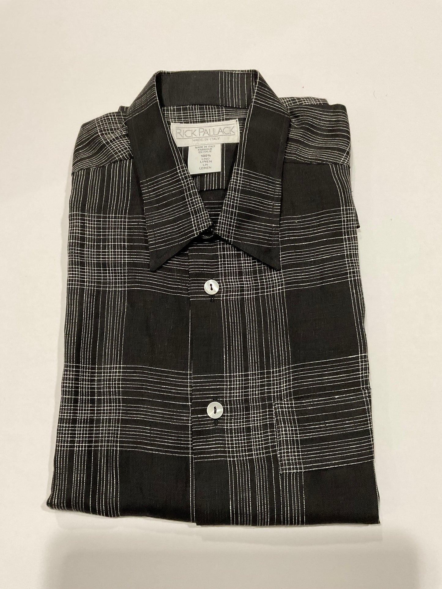 R P SPORT SHIRT / PURE LINEN / MEDIUM / MADE IN ITALY / SHORT SLEEVE