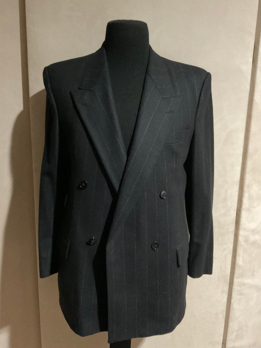 R P SUIT / DOUBLE BREASTED / BLACK STRIPE / 38 REG / MADE IN GERMANY