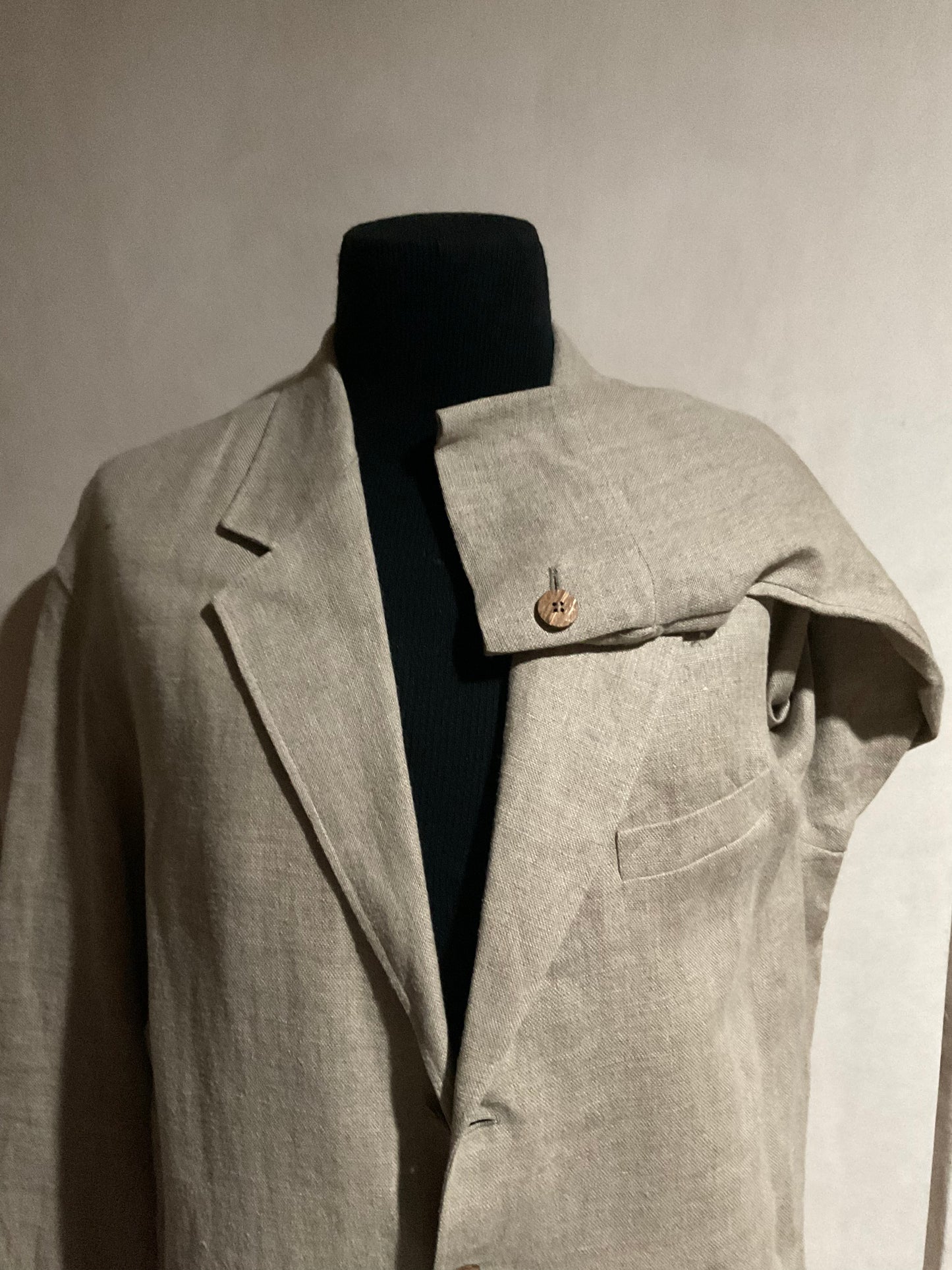 R P SPORTS JACKET / NATURAL LINEN / UNCONSTRUCTED / MEDIUM - LARGE / NEW / MADE IN ITALY