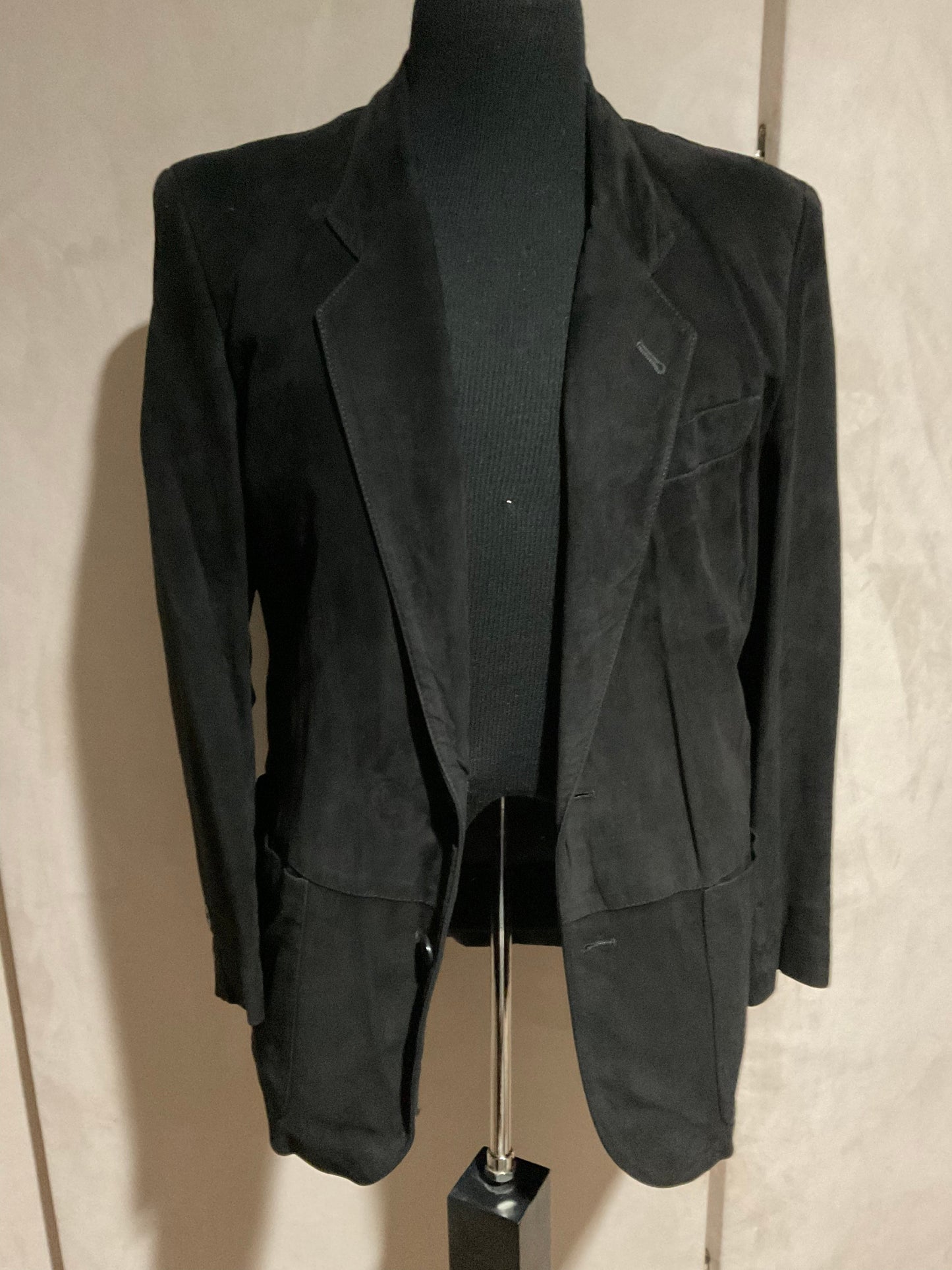 R P SUEDE BLAZER JACKET / BLACK / MEDIUM / MADE IN ITALY