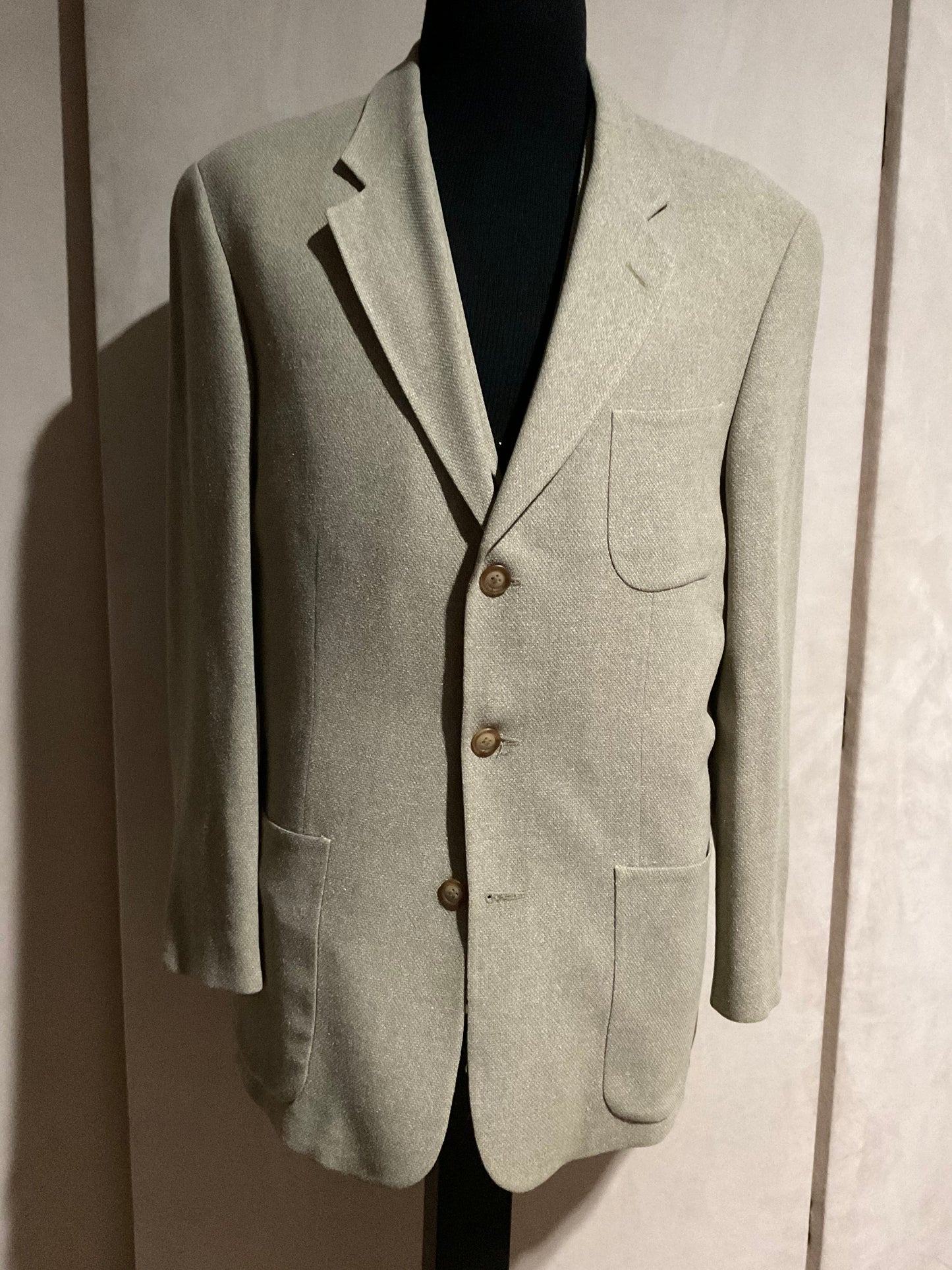 R P VEST / BEIGE / SILK & WOOL / 40 / MADE IN CANADA