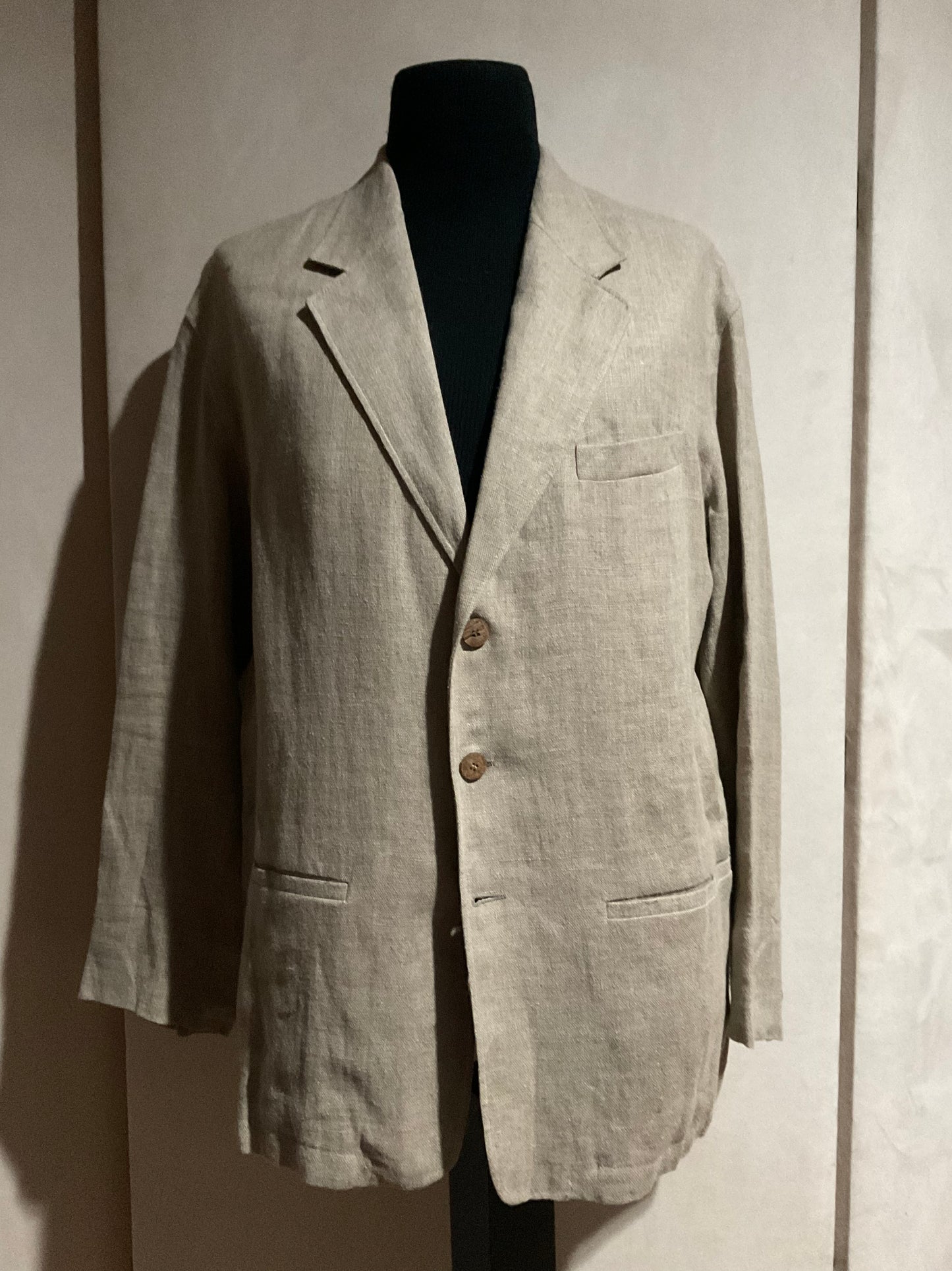 R P SPORTS JACKET / NATURAL LINEN / UNCONSTRUCTED / MEDIUM - LARGE / NEW / MADE IN ITALY