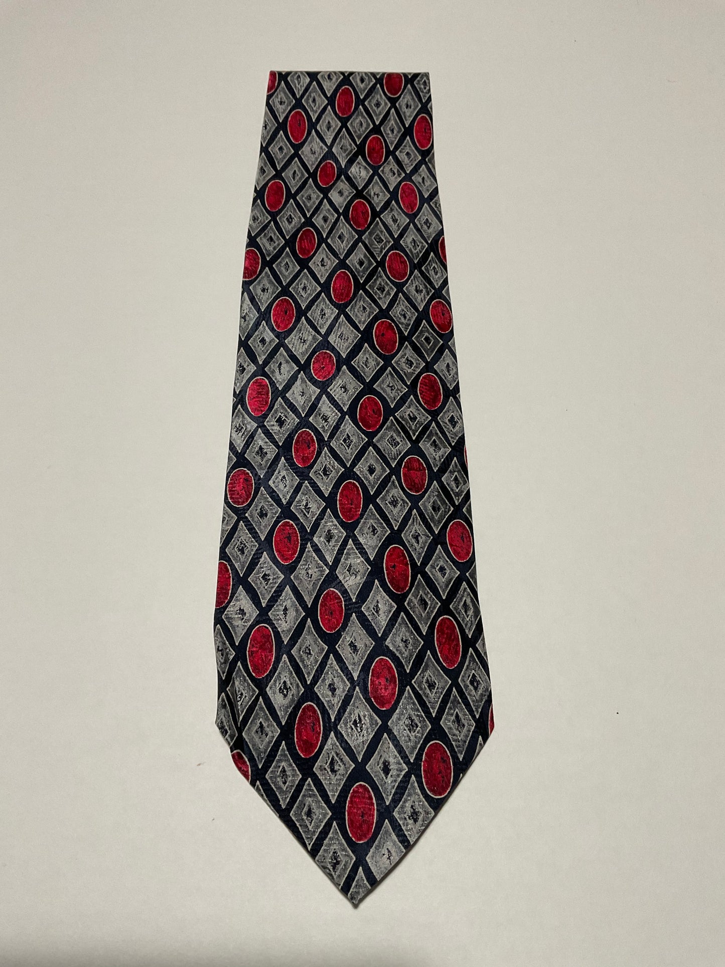 R P TIE / PURE SILK / NEW / APPX. 3 3/4” WIDE / HAND MADE IN ITALY