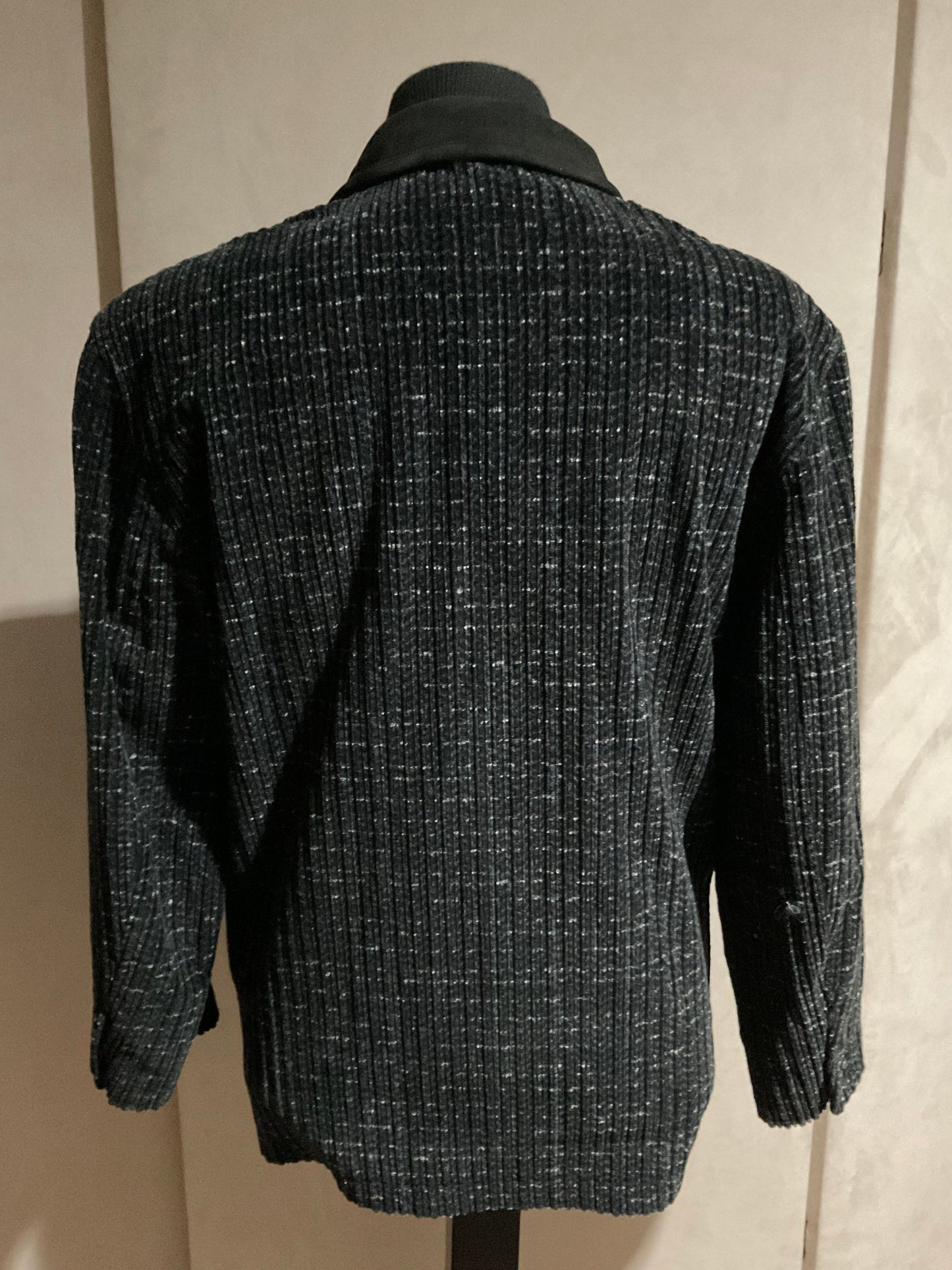 R P JACKET CORDUROY TWEED & SUEDE / DOUBLE BREASTED / BLACK / NEW / MEDIUM - LARGE / MADE IN ITALY