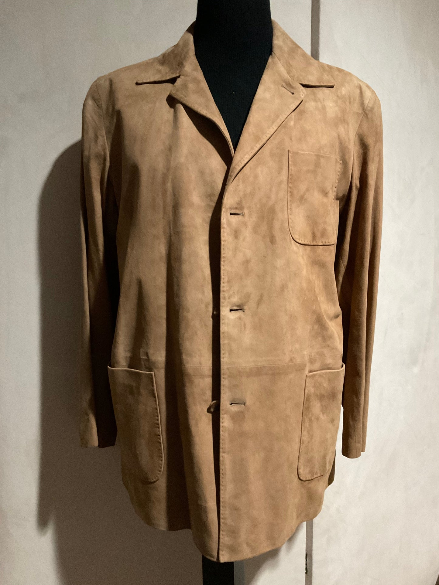 R P SUEDE JACKET / MEDIUM -LARGE / BROWN / NEW / MADE IN ITALY
