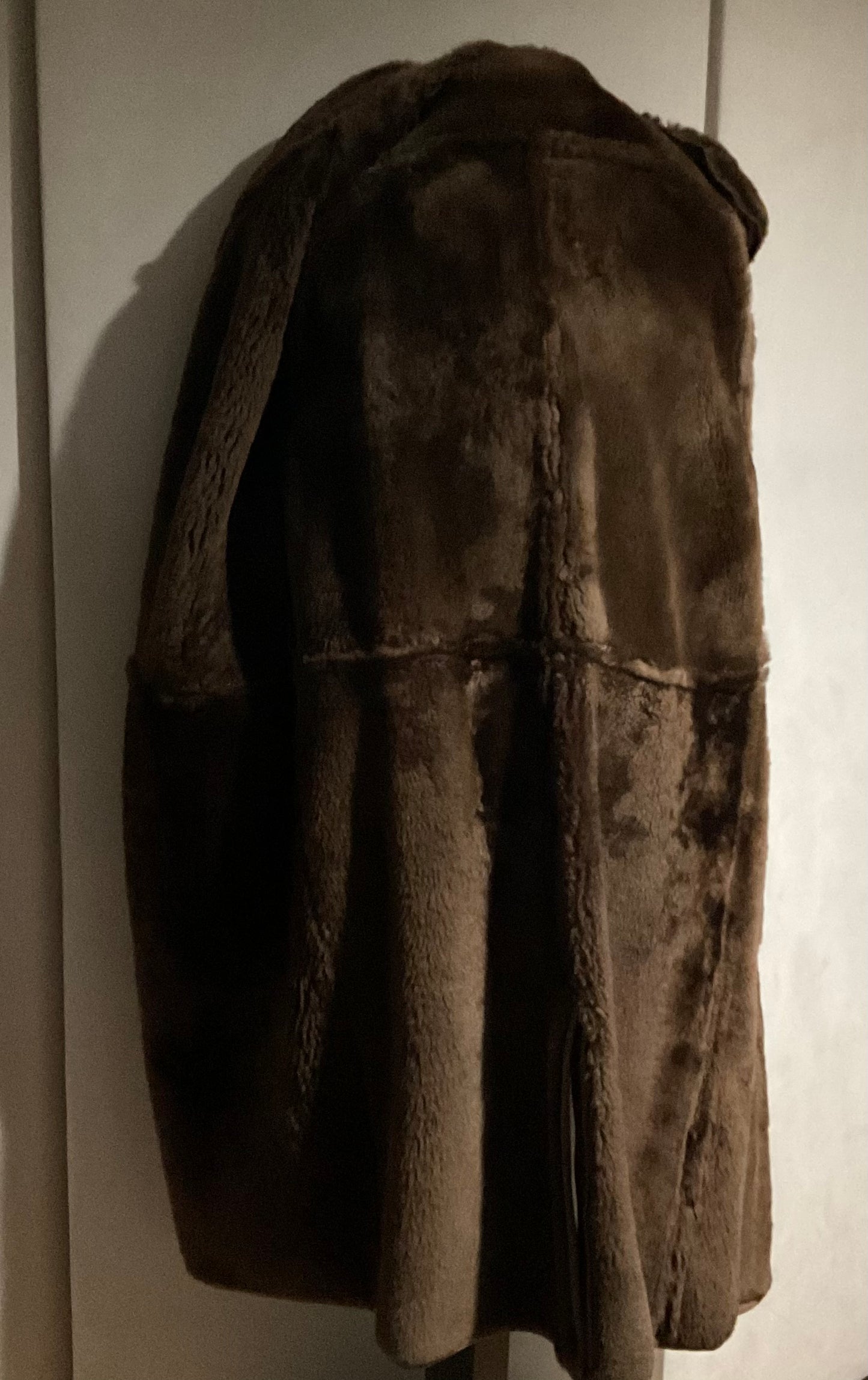 R P COAT / SHEARLING / BROWN - RUST / FULL LENGHT / NEW / MEDIUM - LARGE / MADE IN ITALY