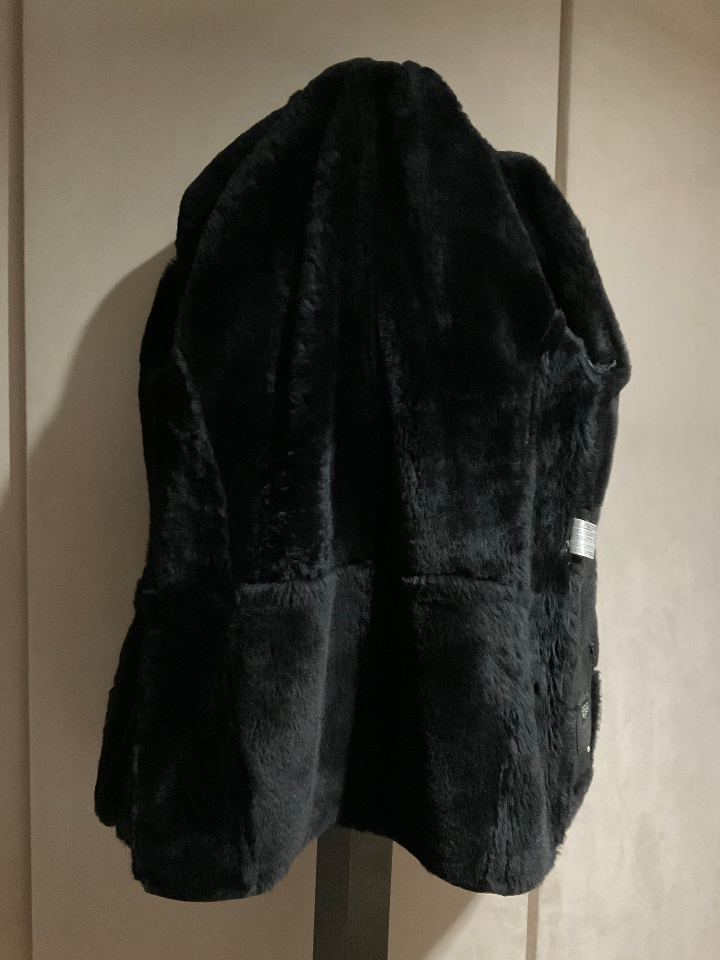 R P COAT / SHEARLING / BLACK / MID LENGHT / NEW / MEDIUM / MADE IN ITALY