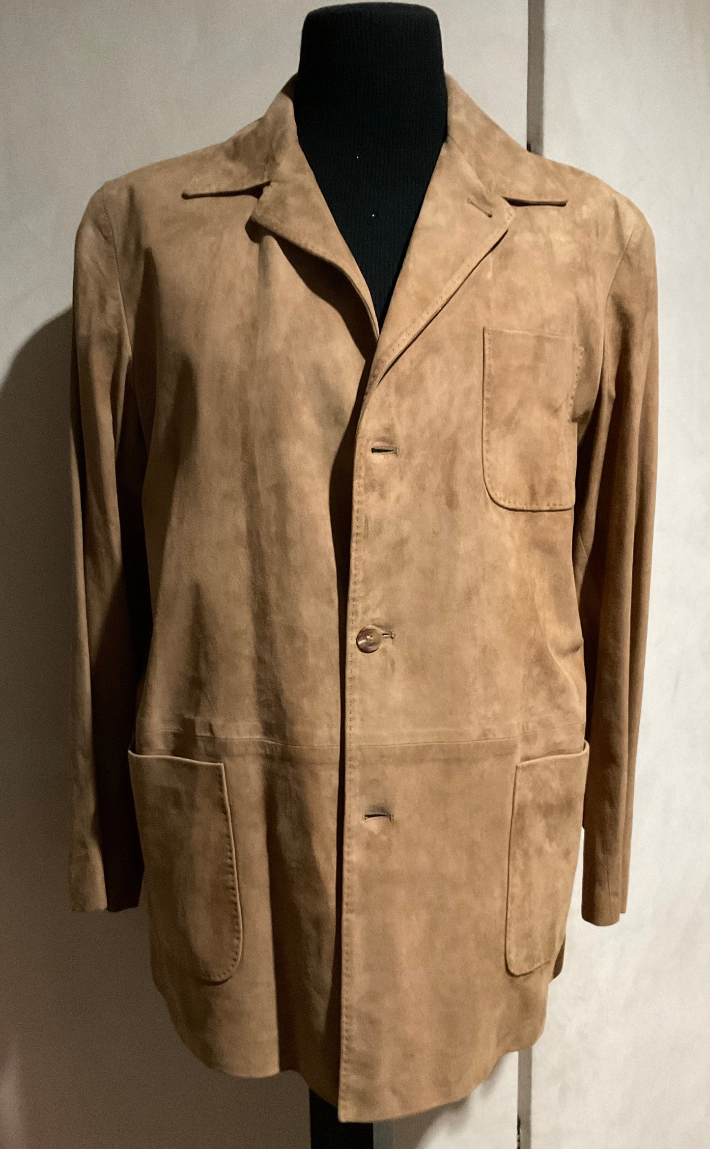 R P SUEDE JACKET / MEDIUM -LARGE / BROWN / NEW / MADE IN ITALY