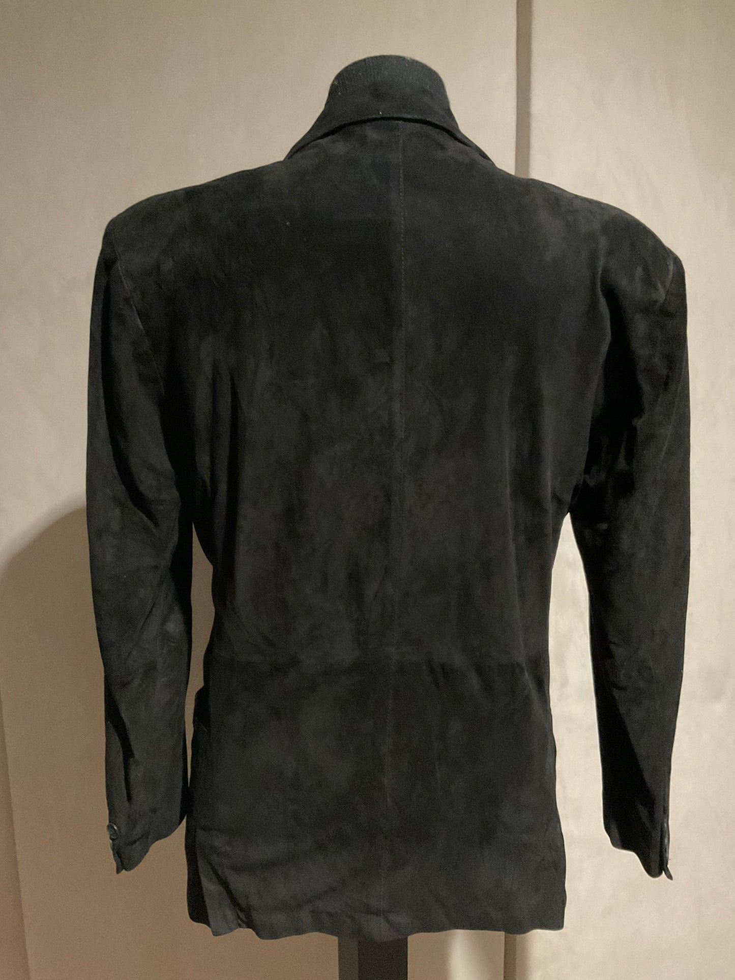 R P SUEDE & LEATHER TRIM JACKET / BLACK / MEDIUM / MADE IN ITALY