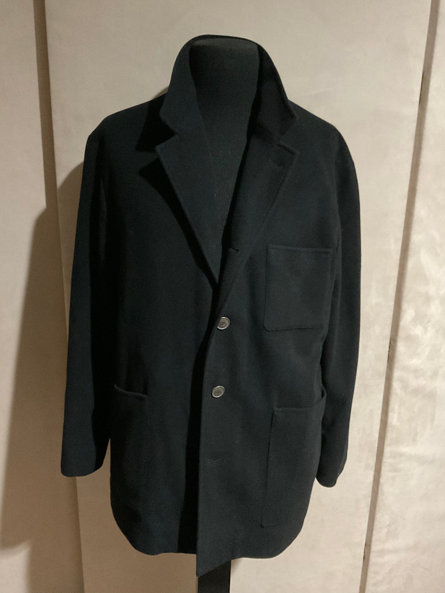 R P JACKET / BLACK WOOL /  LARGE / NEW / UNCONSTRUCTED / MADE IN USA