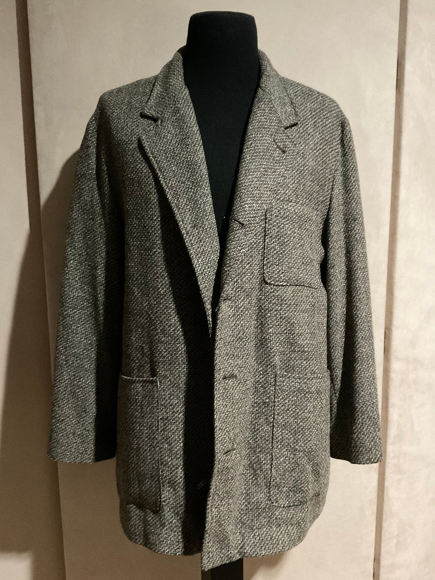 R P JACKET / GREY CAMEL BROWN TWEED / WOOL / MEDIUM - LARGE  / MADE IN USA