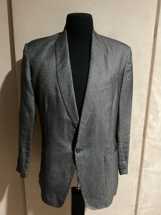 R P SPORT JACKET / BLACK GREY LINEN & COTTON / UNCONSTRUCTED / NEW / MEDIUM / MADE IN ITALY