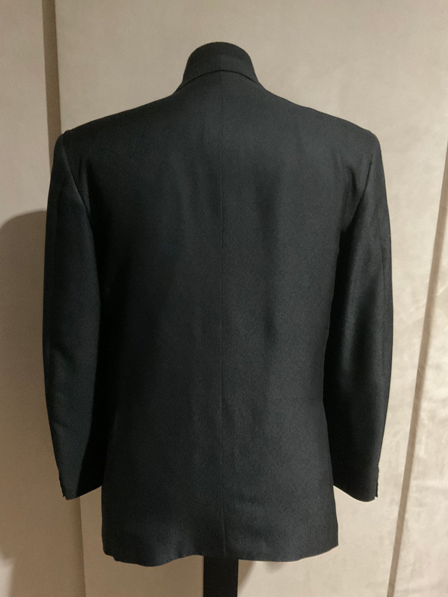 R P TUXEDO FORMAL DINNER JACKET / BLACK SILK / DOUBLE BREASTED / 40 REG / MADE IN ITALY