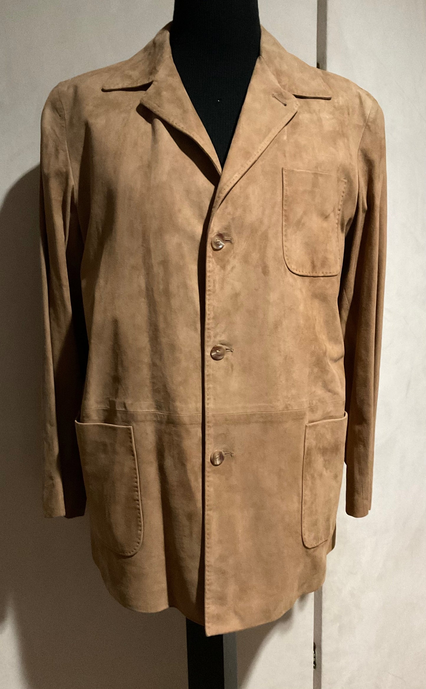 R P SUEDE JACKET / MEDIUM -LARGE / BROWN / NEW / MADE IN ITALY