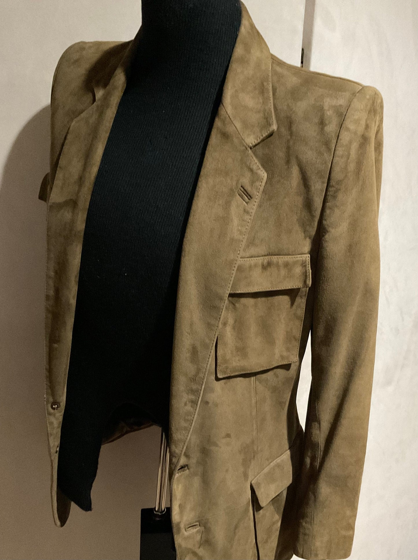 R P SUEDE JACKET / OLIVE / SMALL / MADE IN ITALY