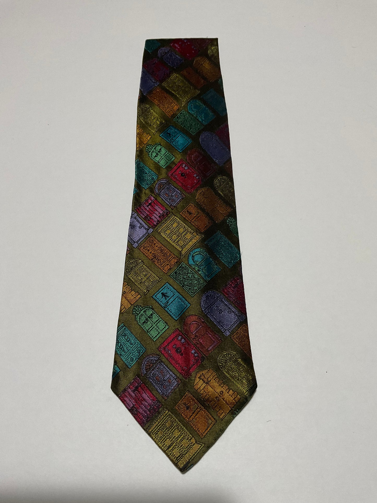 TIE / PURE SILK / NEW / APPX. 3 3/4” WIDE / MOSCHINO / HAND MADE IN ITALY
