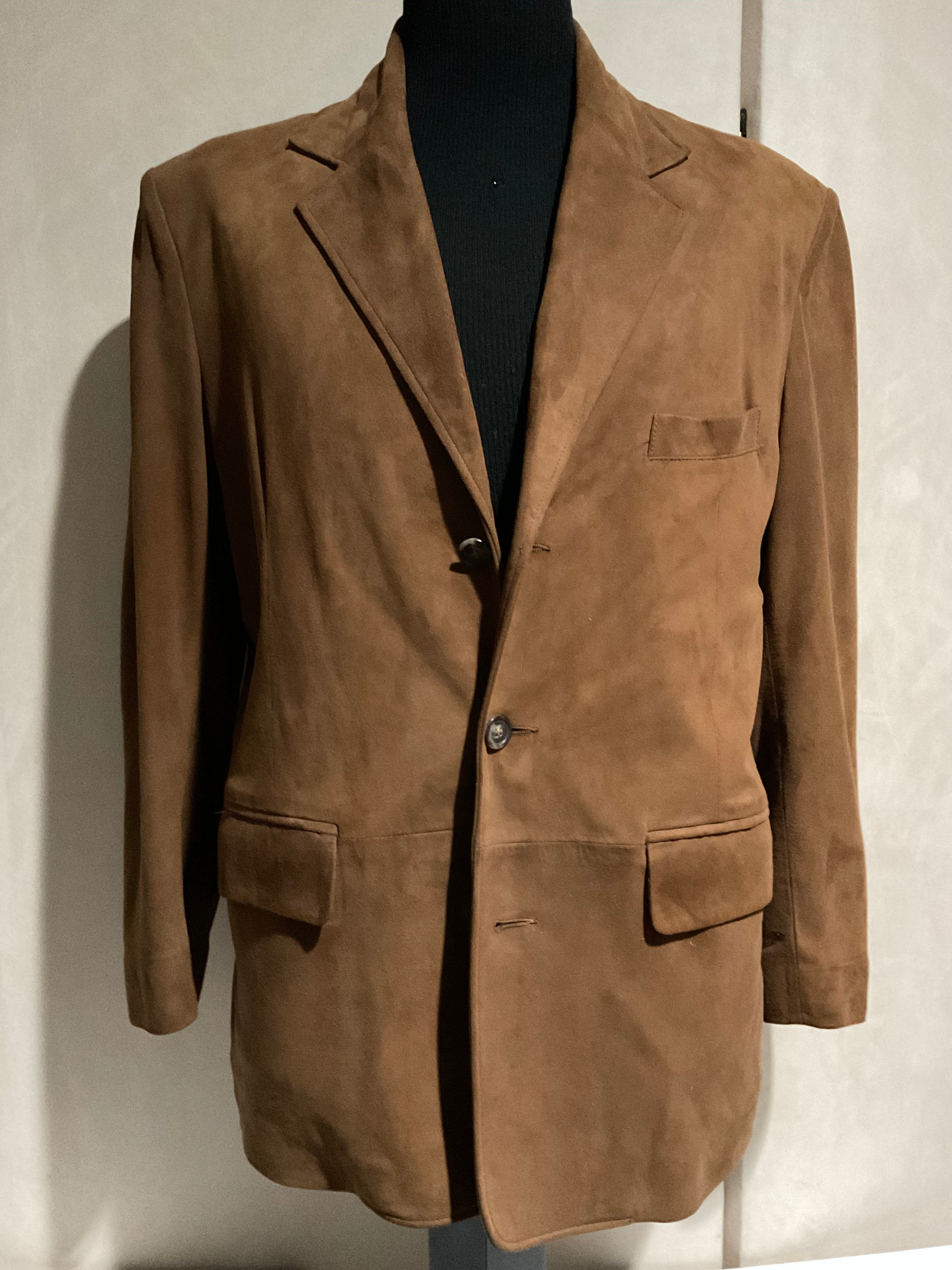 R P SUEDE SPORTS JACKET BLAZER / MEDIUM / BROWN / CRAFTED IN USA