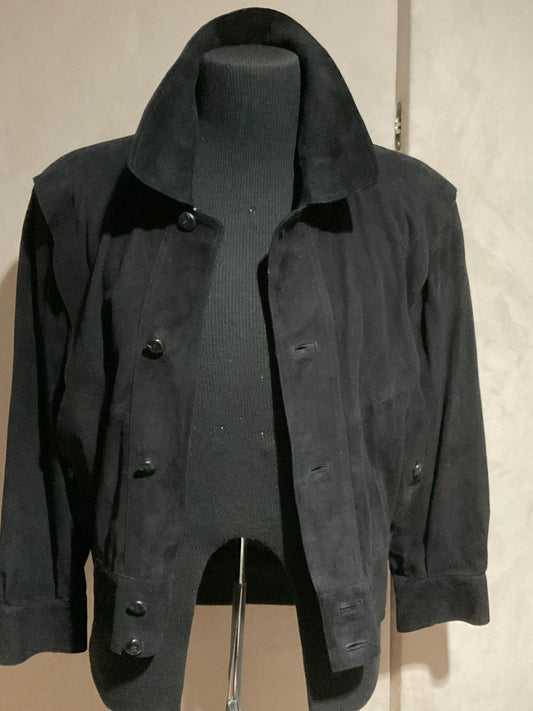 SUEDE JACKET / VALENTINO / MEDIUM / BLACK / NEW / MADE IN ITALY