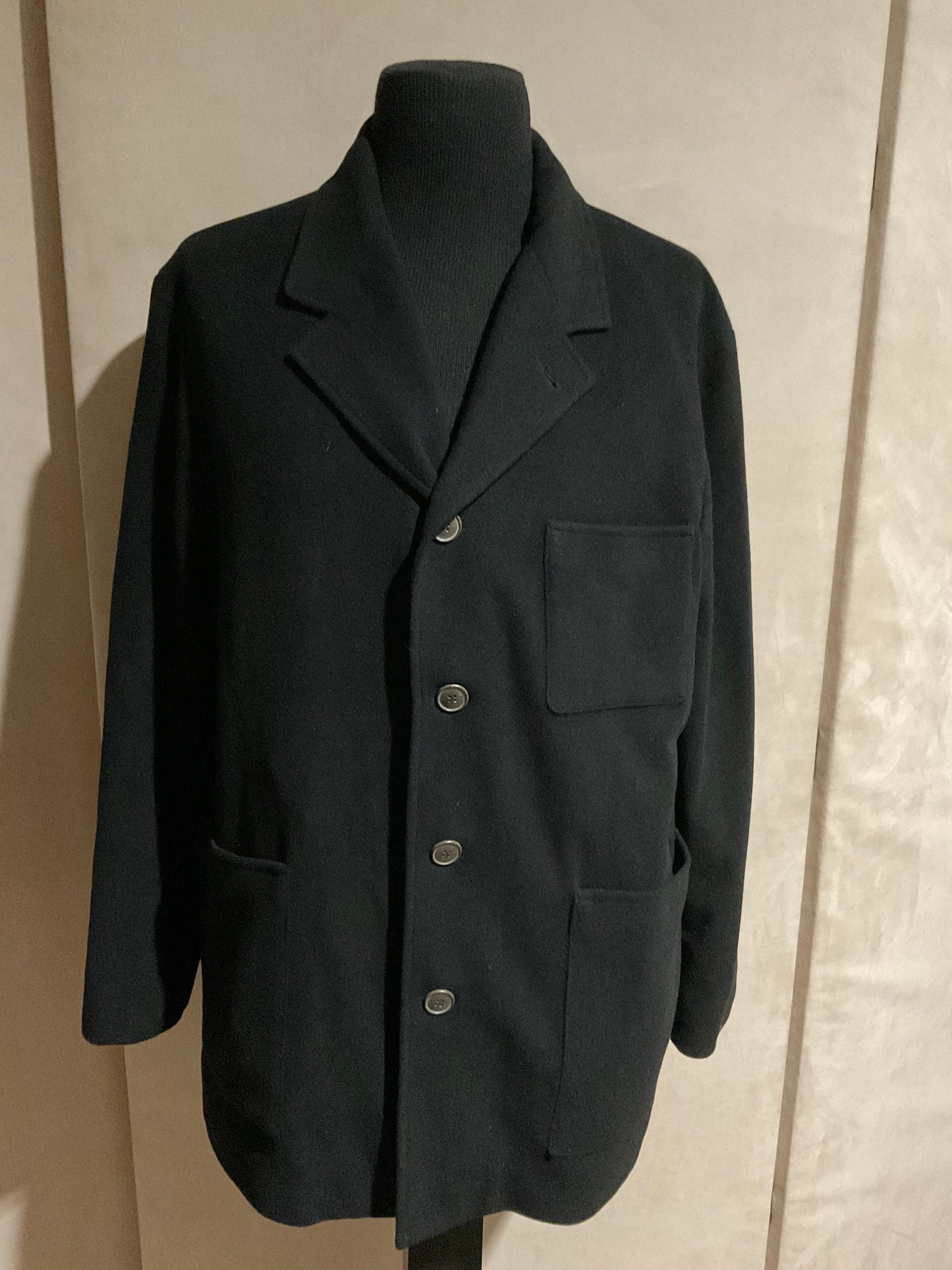 R P JACKET / BLACK WOOL /  LARGE / NEW / UNCONSTRUCTED / MADE IN USA