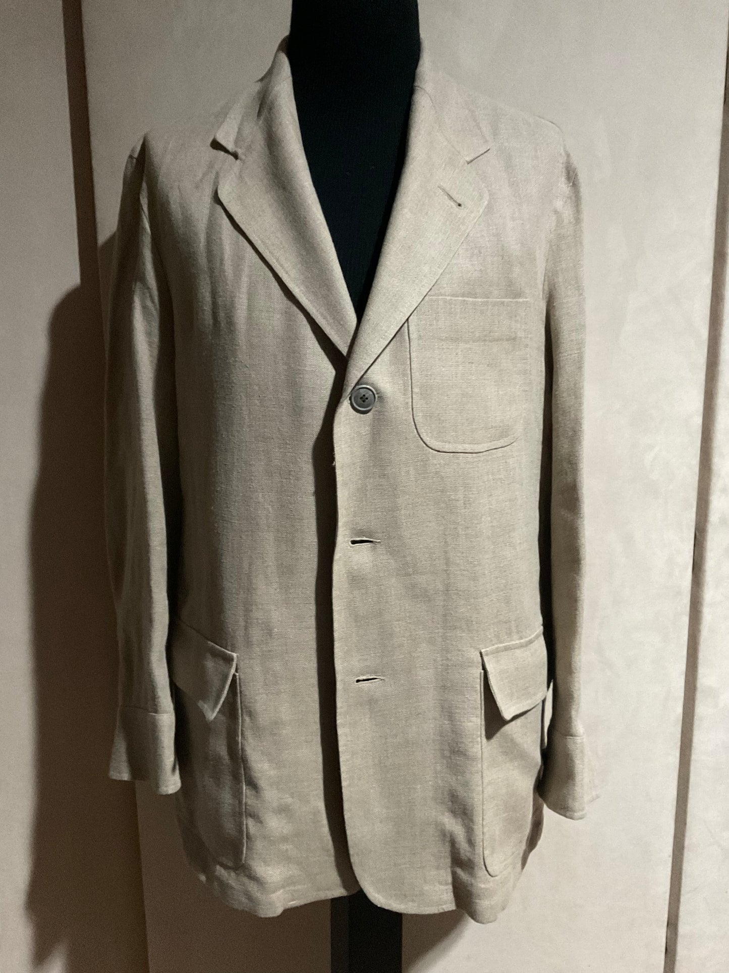 R P SPORTS JACKET / NATURAL LINEN / UNCONSTRUCTED / MEDIUM - LARGE / NEW / MADE IN USA