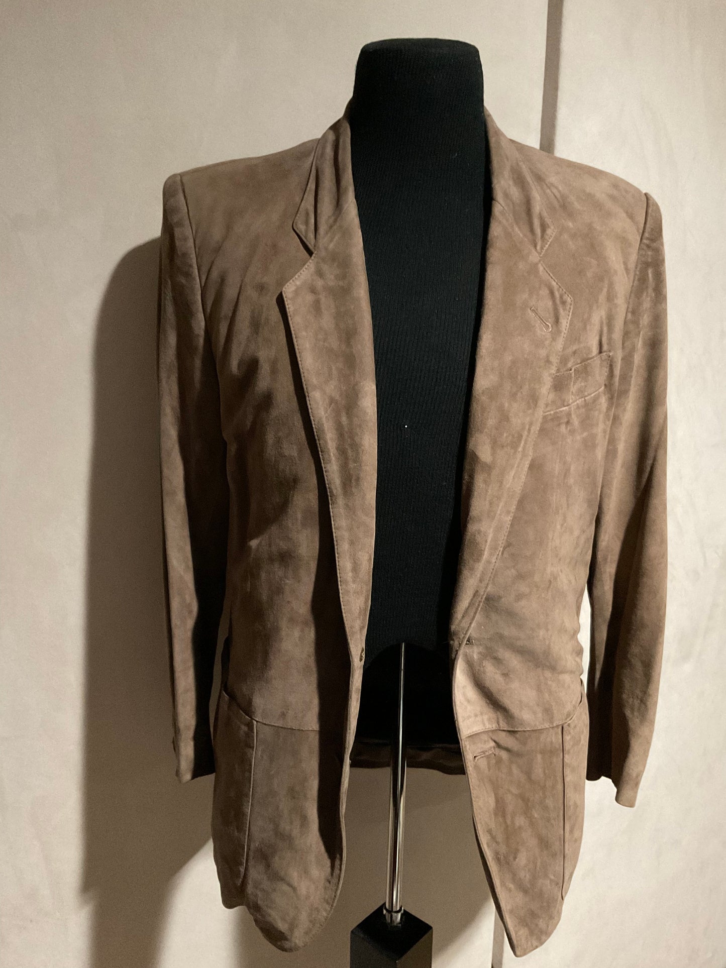 R P SUEDE BLAZER JACKET / TAUPE / MEDIUM / MADE IN ITALY