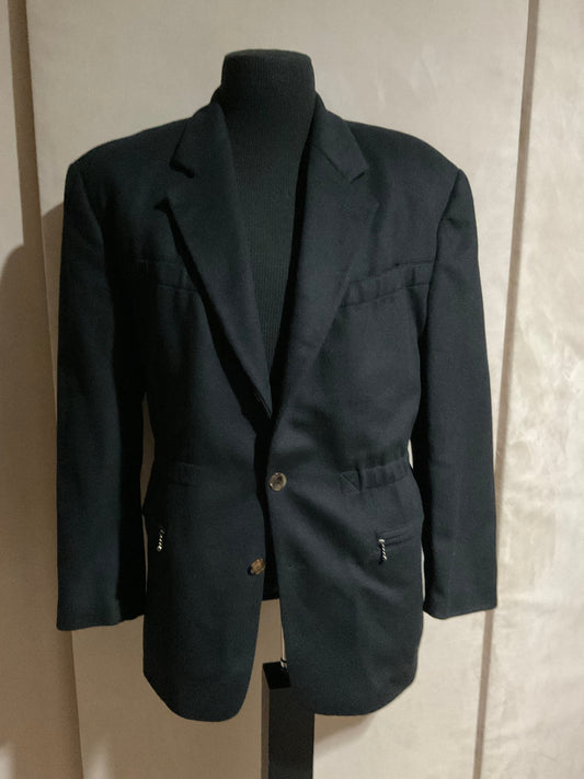 R P JACKET / BLACK CASHMERE & WOOL / MEDIUM - 40 / NEW / MADE IN GERMANY