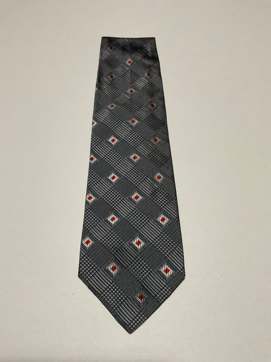 R P TIE / PURE SILK / NEW / APPX. 3 3/4” WIDE / HAND MADE IN ITALY