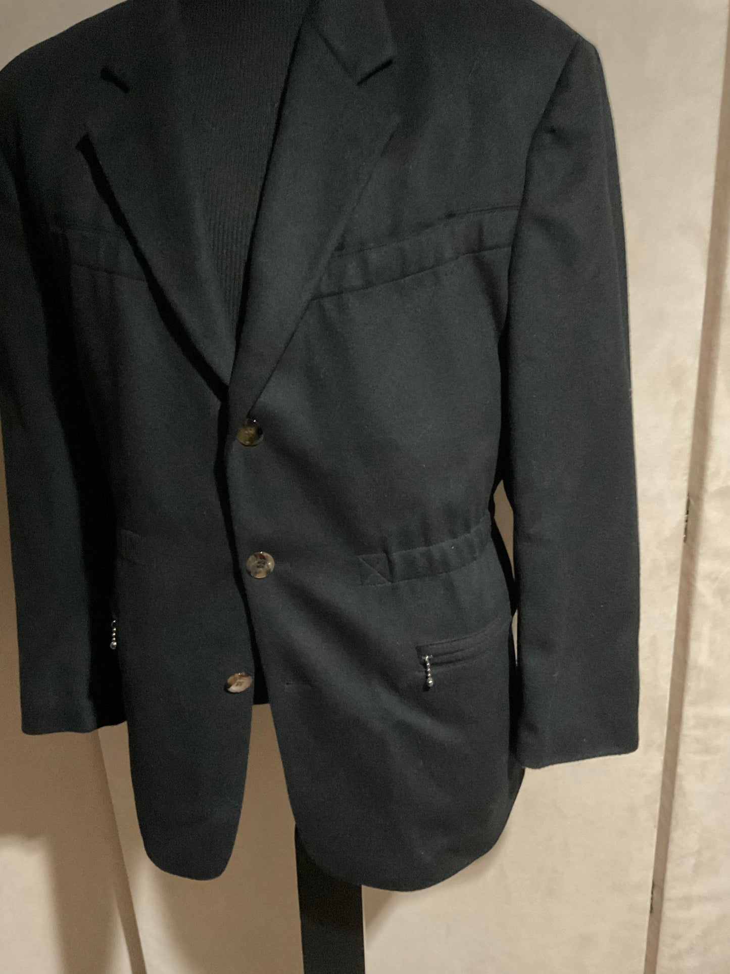 R P JACKET / BLACK CASHMERE & WOOL / MEDIUM - 40 / NEW / MADE IN GERMANY