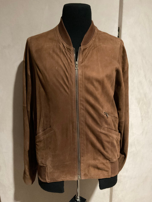 R P SUEDE JACKET / RUST BROWN / MEDIUM / NEW / MADE IN ITALY
