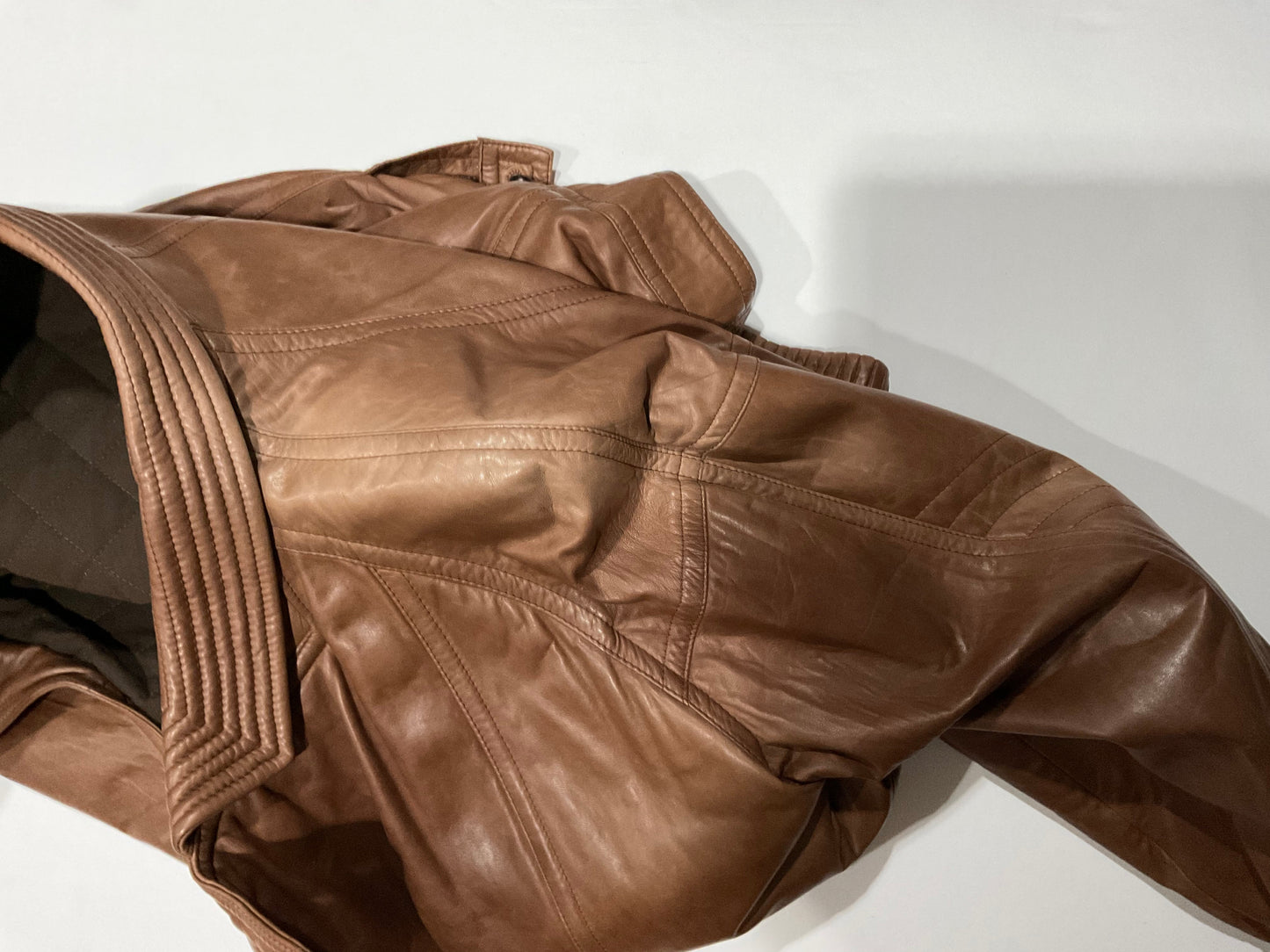 R P LEATHER JACKET / BROWN / MEDIUM / MADE IN ITALY