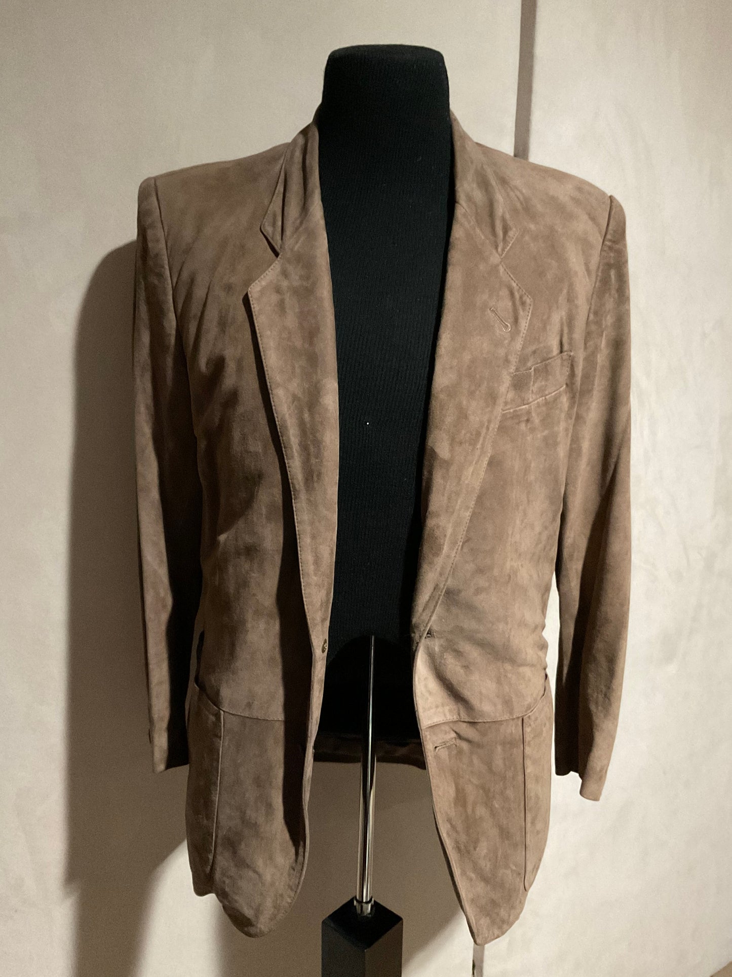 R P SUEDE BLAZER JACKET / TAUPE / MEDIUM / MADE IN ITALY