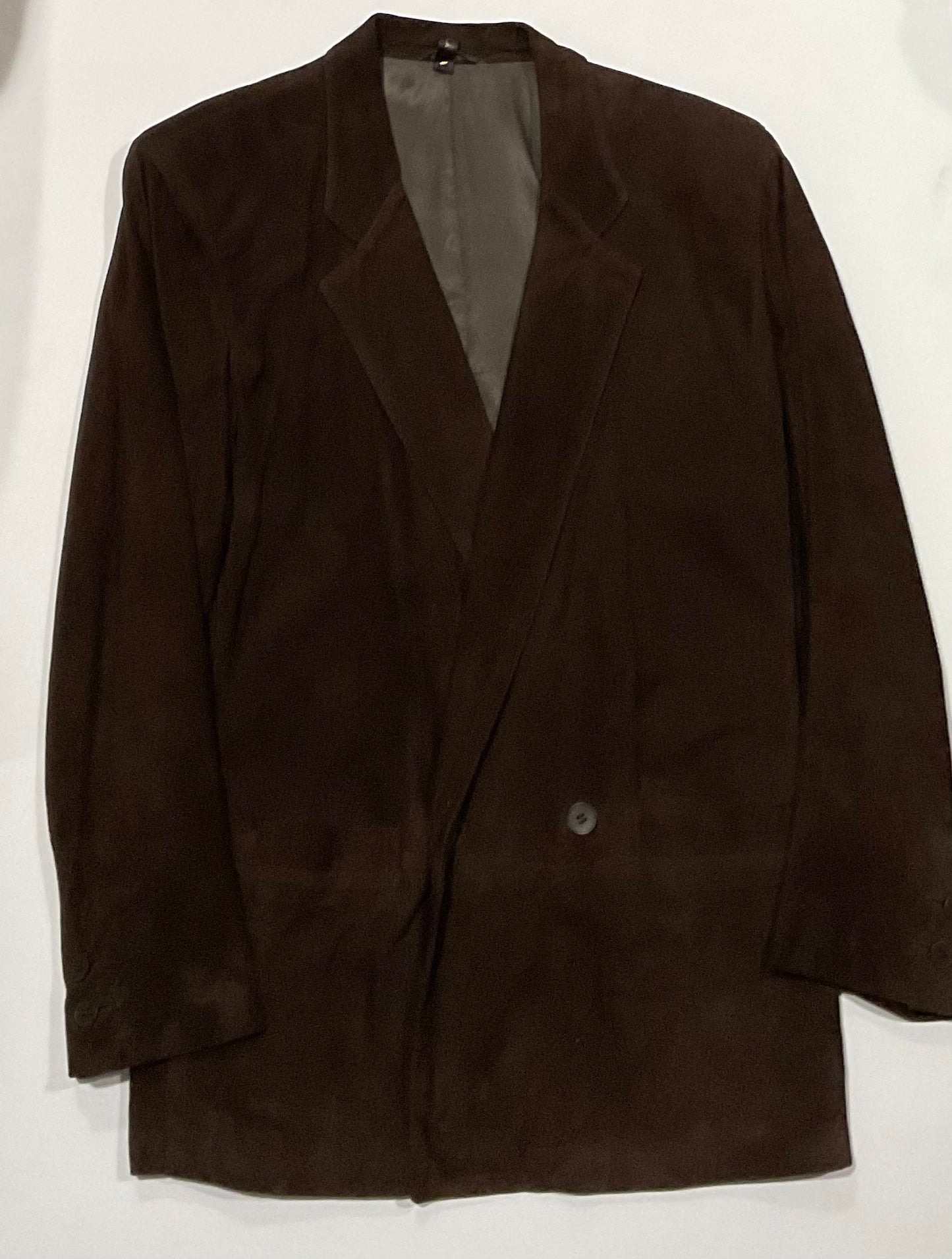 R P SUEDE DOUBLE BREASTED BLAZER JACKET / BROWN / MEDIUM / MADE IN ITALY