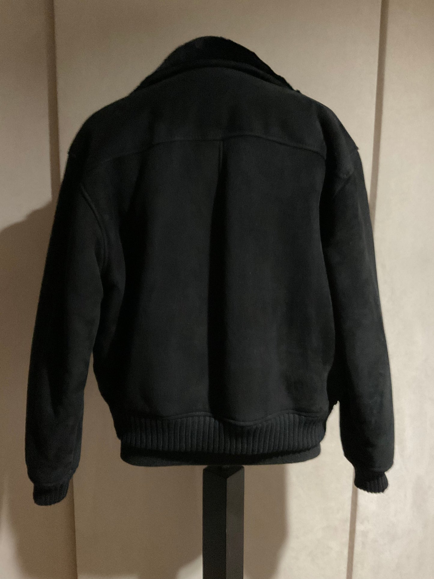 R P COAT / SHEARLING & KNIT / BLACK / NEW / MEDIUM - LARGE / MADE IN ITALY