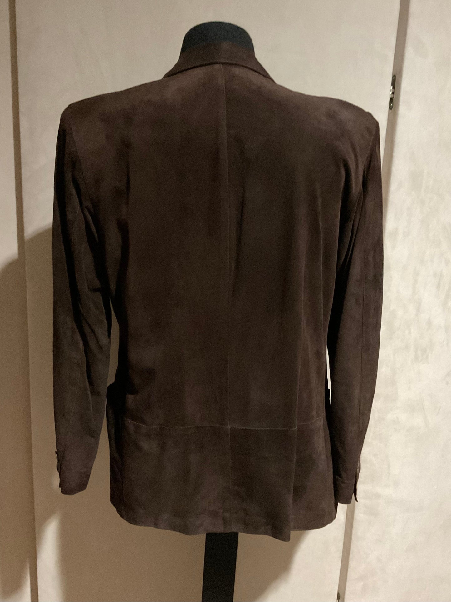 R P SUEDE DOUBLE BREASTED BLAZER JACKET / BROWN / MEDIUM / MADE IN ITALY