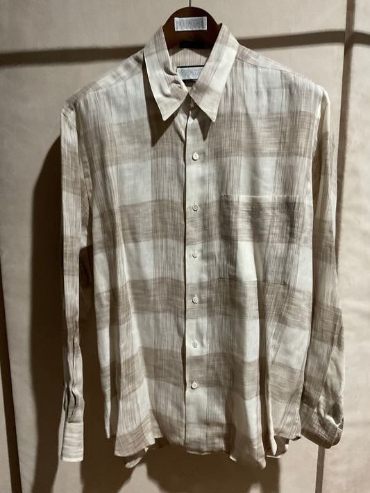 R P SPORT SHIRT / PURE LINEN / NEW / MEDIUM - LARGE / MADE IN ITALY