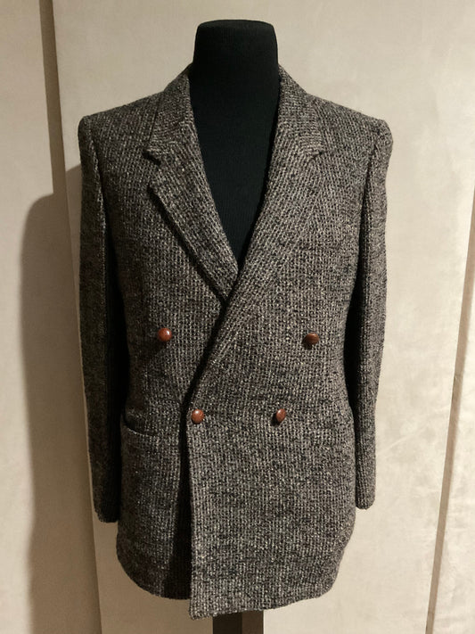 R P SPORT JACKET / BLACK BROWN TAUPE GREY BOUCLÉ / 38 / MADE IN USA