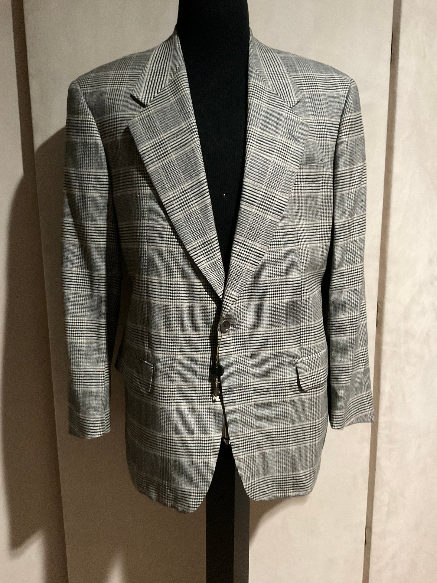 R P SPORT JACKET / SILK & LINEN PLAID / 40 REGULAR / NEW / MADE IN ITALY